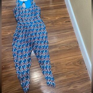 Colorful custom African print jumpsuit